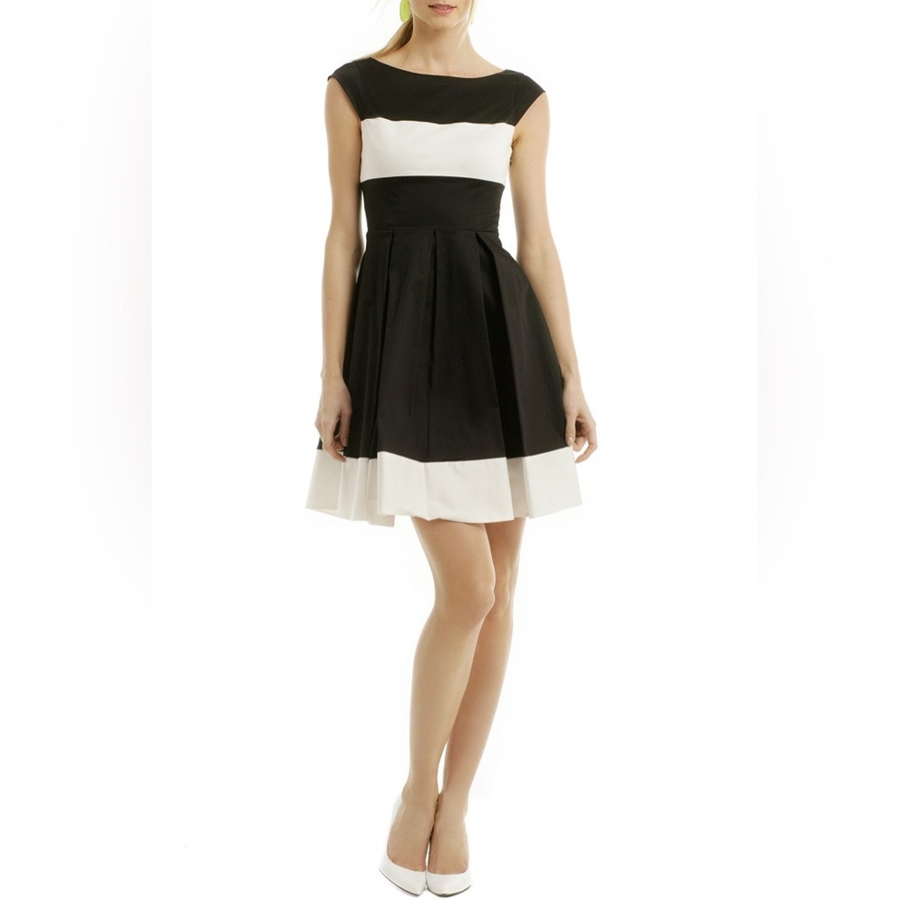 Kate Spade New York Adette Dress sz 0 classy black & white above knee dresss